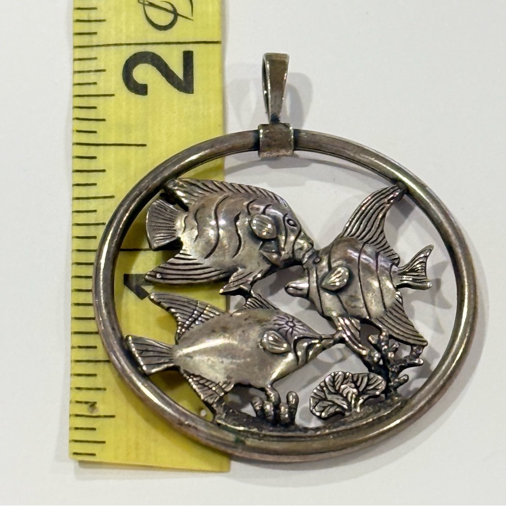 Kabana 925 Sterling Silver Fish Coral Reef Nautical Sea Puffy Etched Ocean - Picture 7 of 8